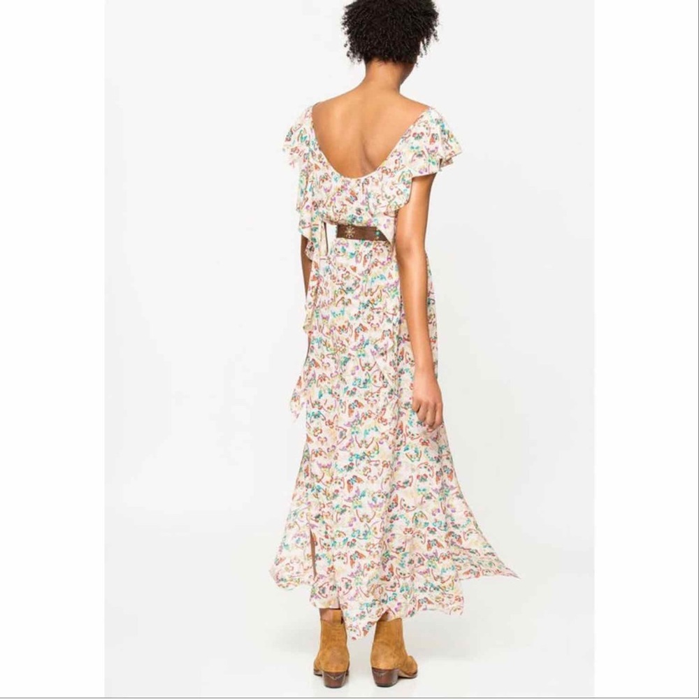 Zadig & Voltaire Reen Butterfly Silk Midi Dress Size Small - Picture 2 of 12